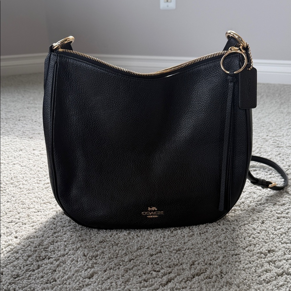 Coach Black Pebbled Leather Shoulder Bag